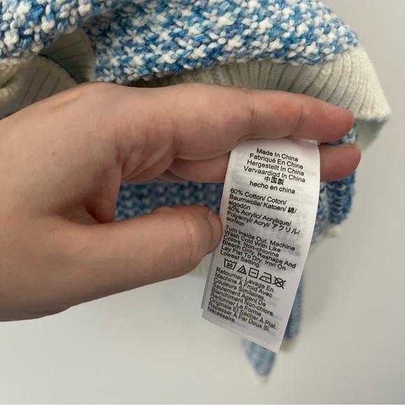 NEW J Crew Factory Popcorn Stitch Lady Jacket Blue Preppy Old Money Classic L - Picture 6 of 8